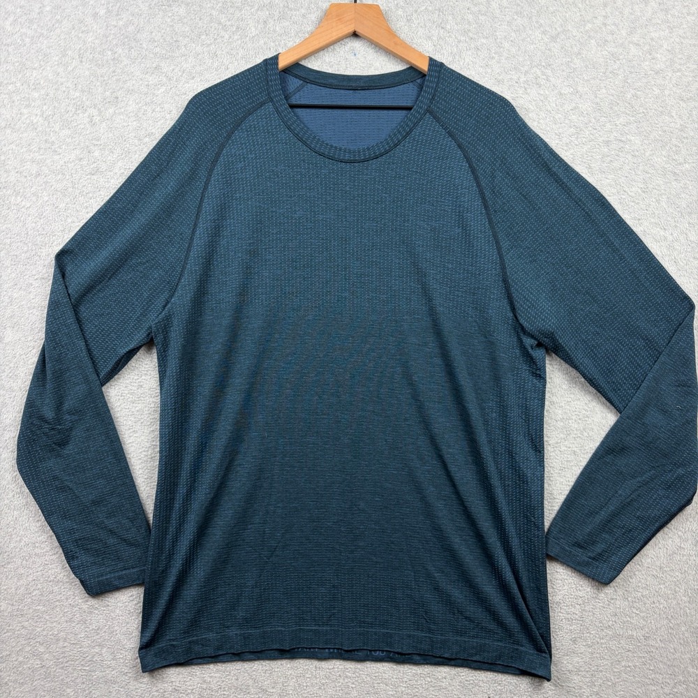 Lululemon Metal Vent Tech Shirt Mens XL Blue Long Sleeve Performance Stretch Tee